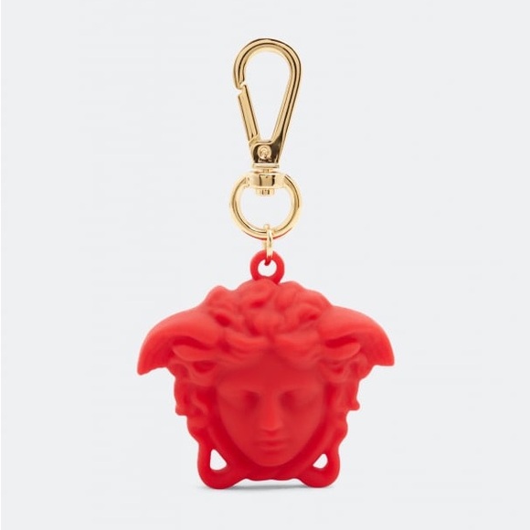 Versace Accessories - Authentic Versace La Medusa Red Silicone With Goldtone Charm Keychain  NWB